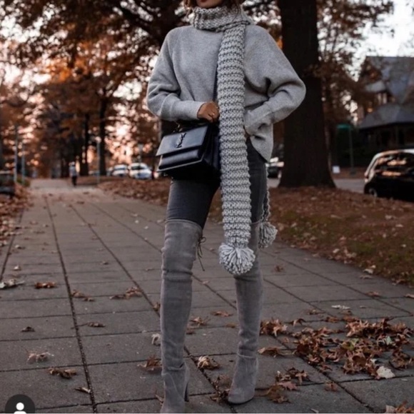 Sam Edelman Kent Dark Gray Faux Suede Over The Knee Boots New Without Box 9 - Picture 15 of 16